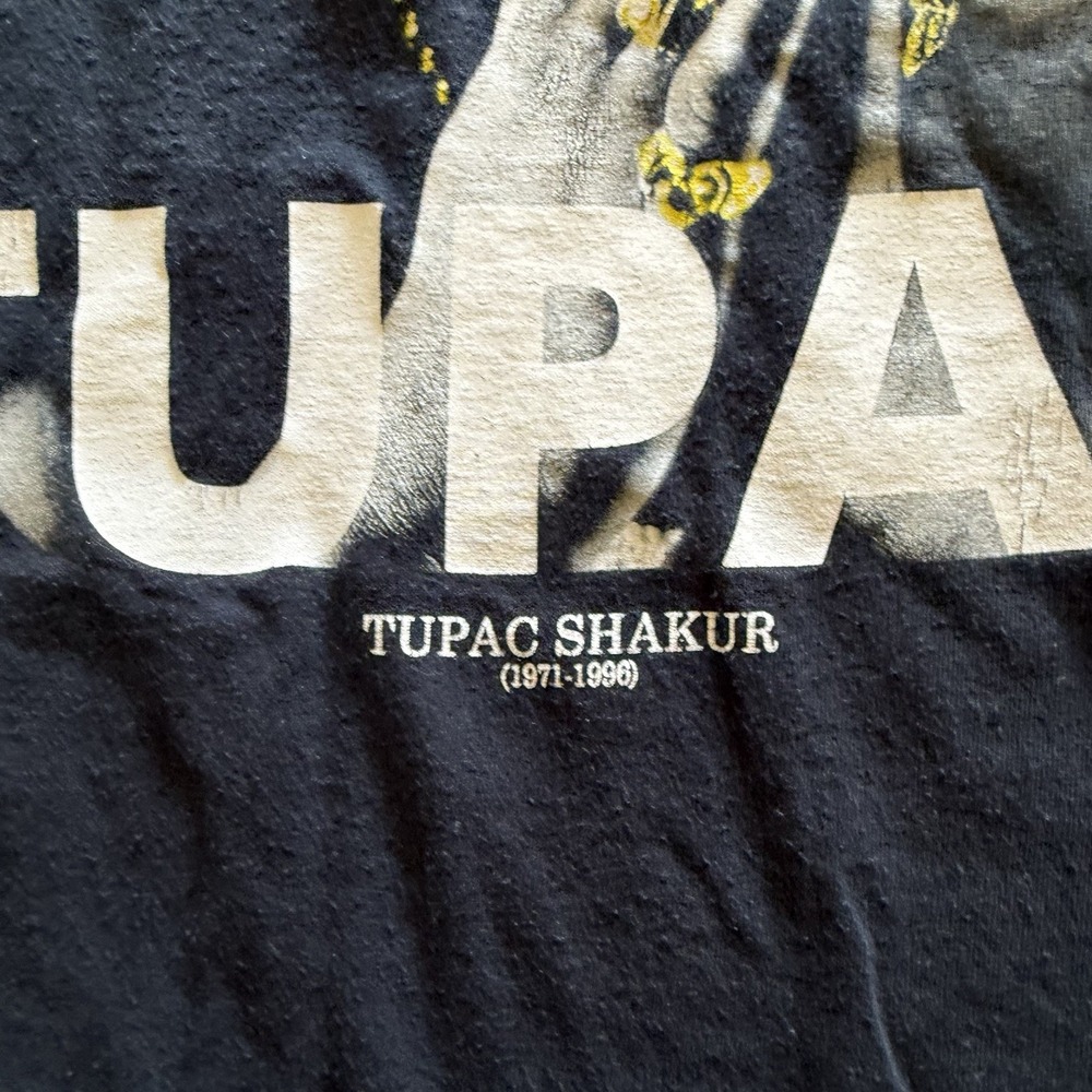 Tupac Shakur Memorial 1971-1996 Bravado Graphic Tee Black Size Large Rap Tee - Picture 3 of 7